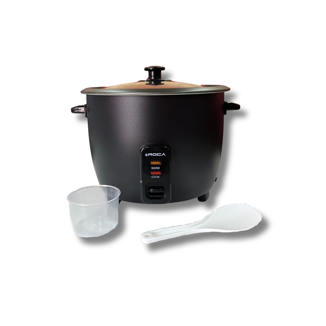 Olla Arrocera Eléctrica ROCA 1.8L – 700W con Función Mantener Caliente, Incluye Cuchara y Taza Medidora