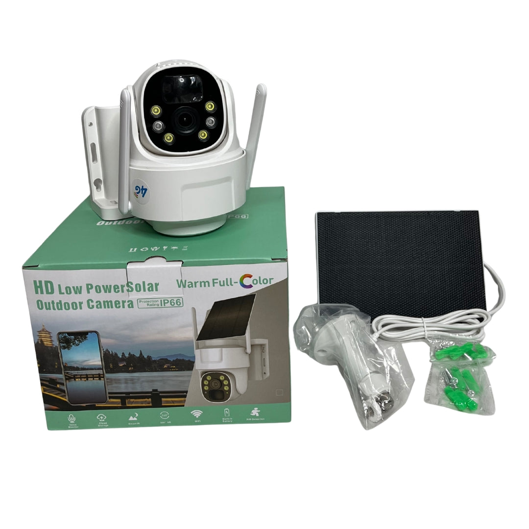 Cámara de Seguridad Solar WiFi Exterior HD 4G/LTE IP66 con Visión Nocturna a Color