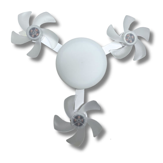 Lámpara LED con 3 Ventiladores — Luz y Ventilación 2 en 1