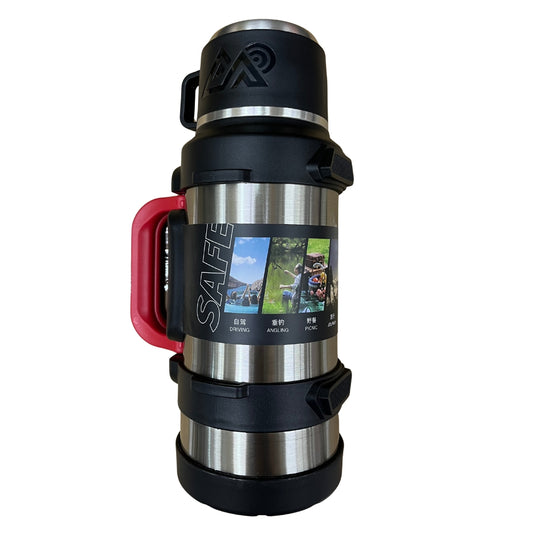 Termo de Acero Inoxidable Grande con Asa — Conserva Calor y Frío